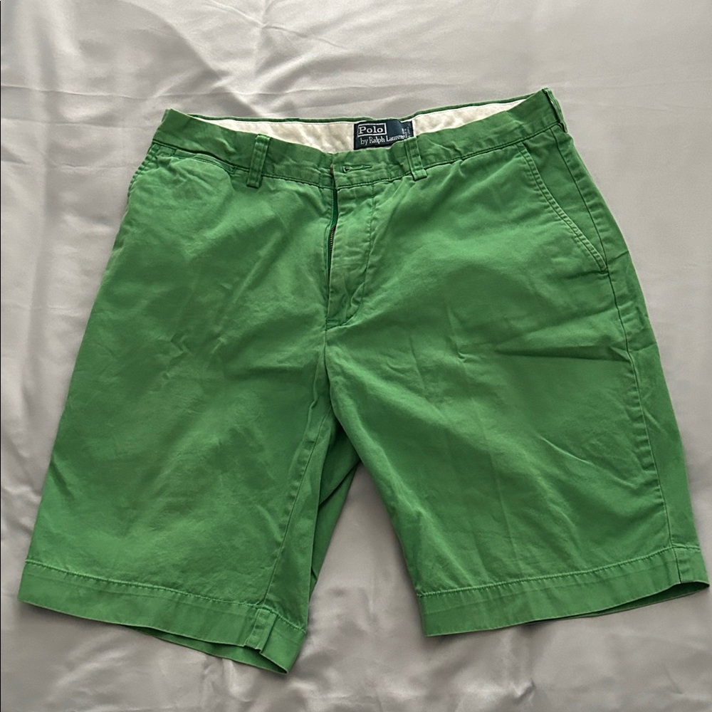Polo Ralph Lauren Green Men's Flat Front Shorts 34